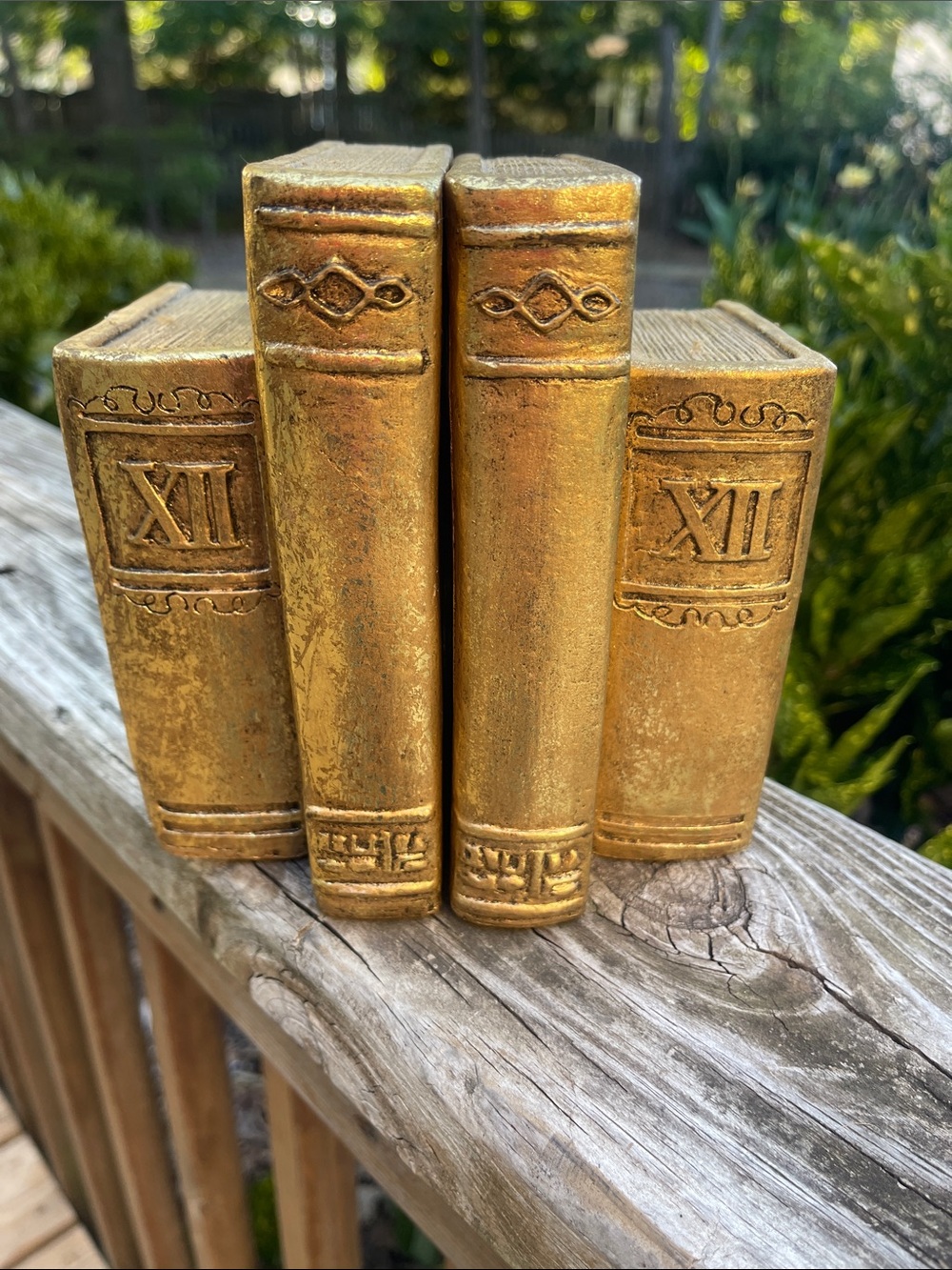 Vintage CBK Ltd. 1995 GOLD LEAF BOOKENDS